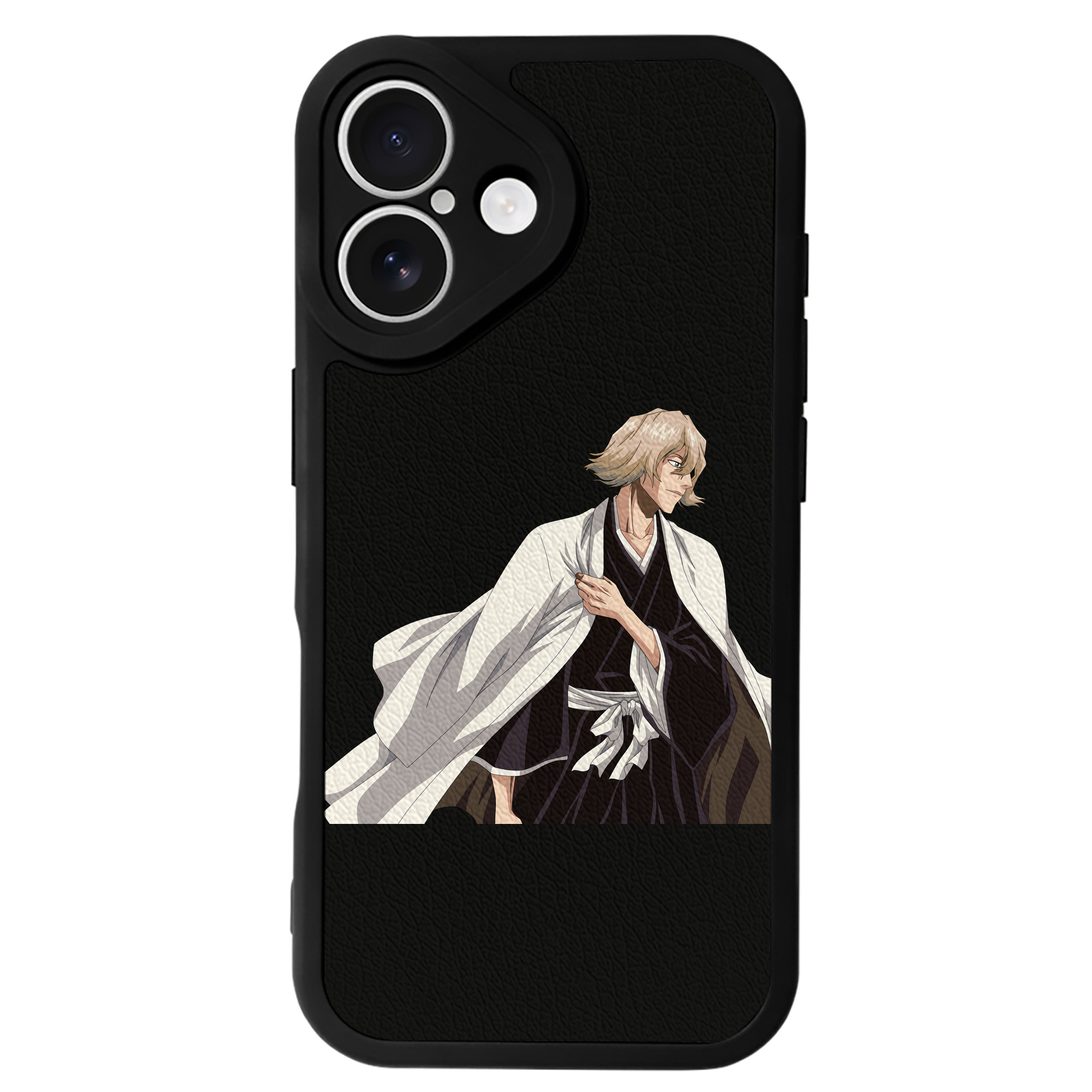 （画像用） "ブリーチ 浦原 喜助（うらはら きすけ） BLEACH Urahara Kisuke " 【iPhone 16シリーズ対応】シリコンスマホケース（レザー調） 材質：シリコン